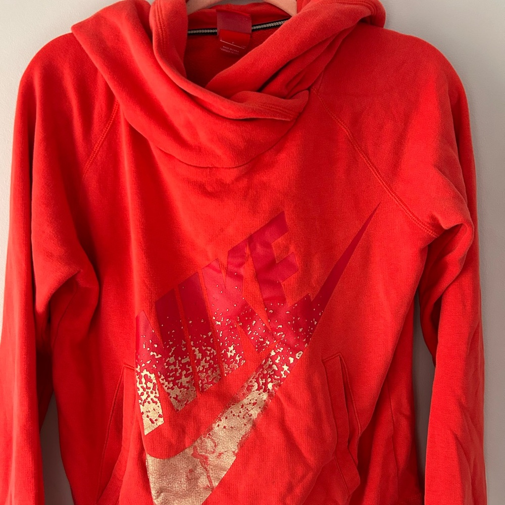 Nike HOT PINK Hoodie with gold Logo